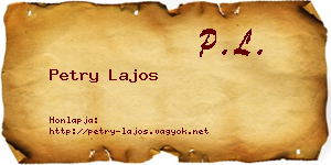 Petry Lajos névjegykártya